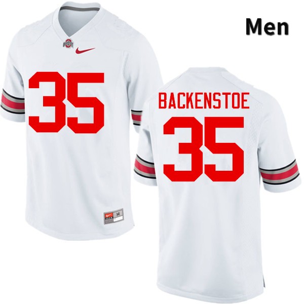 Ohio State Buckeyes Alex Backenstoe Men's #35 White Game Stitched College Football Jersey